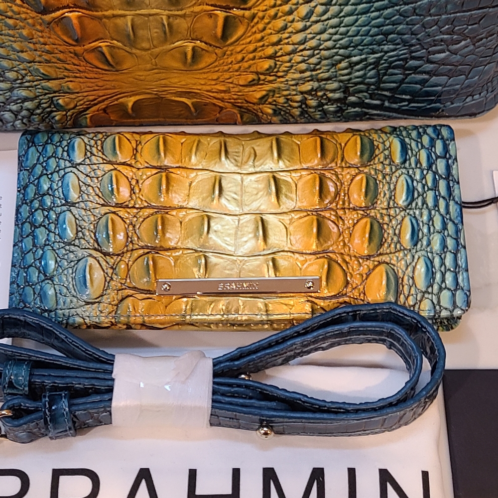 Brahmin NWT Large Duxbury Bermuda Ombre Melbourne SET W Ady Wallet NWT - Picture 4 of 16